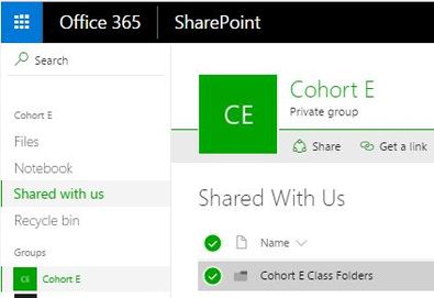 Screenshot of Office 365 SharePoint files list.