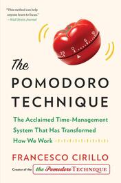 Beige book cover with the image of a round mechanical kitchen timer shaped like a red tomato tilted on its side at the top, below which is the book title in thin all caps black lettering 